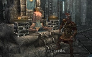 Le cadavre en slip, c'est Ulfric Stormcloak, leader déchu de la rébellion. TENSION DRAMATIQUE